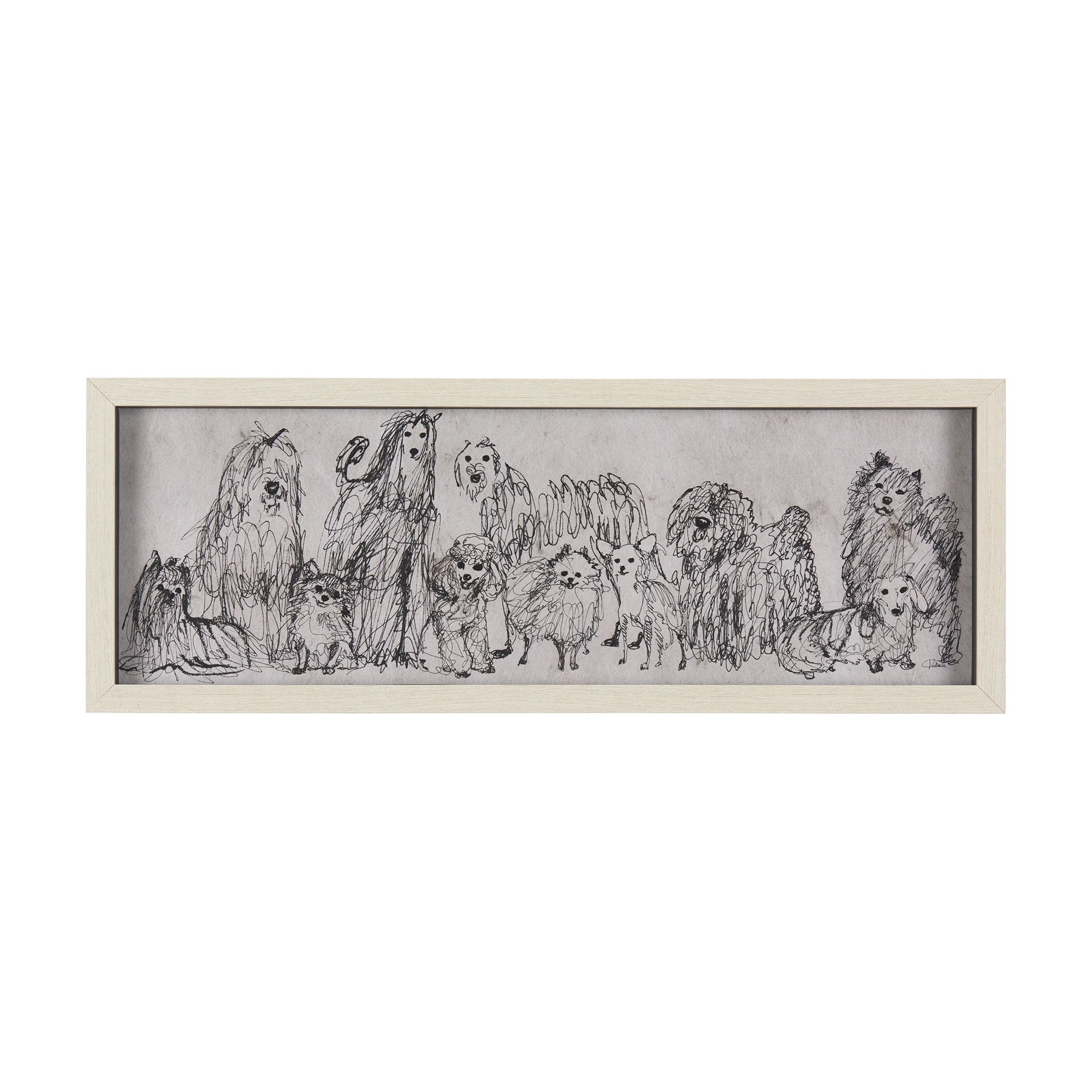 Mercana Three Buddies by Studio a Hand Embellished Textured Framed Art Print Matted under Glass