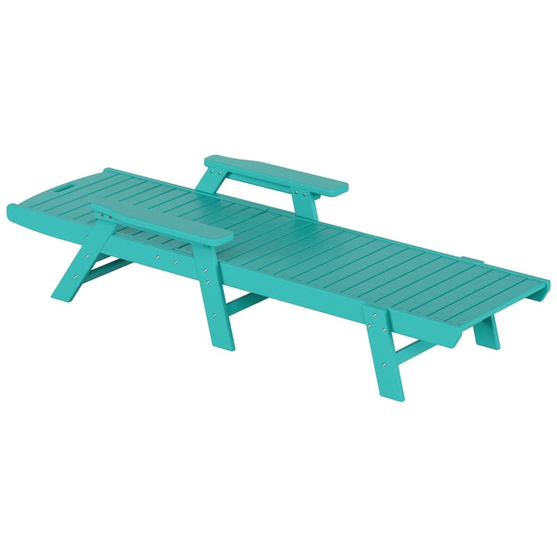 Laguna Hdpe All Weather Outdoor Patio Pool Reclining Chaise Lounges With Square Side Table (3-Piece Set)