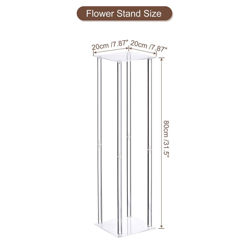 Wedding Flower Stand Vase Column, Acrylic Flower Stand 10 Pcs - Clear - 31.5 Inch - Clear - 31.5 Inch