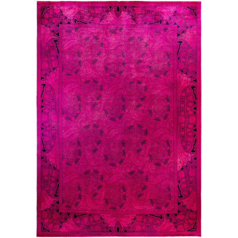 Overdyed One-of-a-Kind Hand-Knotted Area Rug - Pink - 9' 10" x 13' 9"