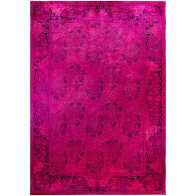 Overdyed One-of-a-Kind Hand-Knotted Area Rug - Pink - 9' 10" x 13' 9"