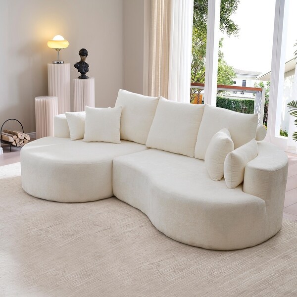 Bella Curva オットマン NEXT Christopher Knight Home - 106'' Cloud Curved Sectional Sofa with