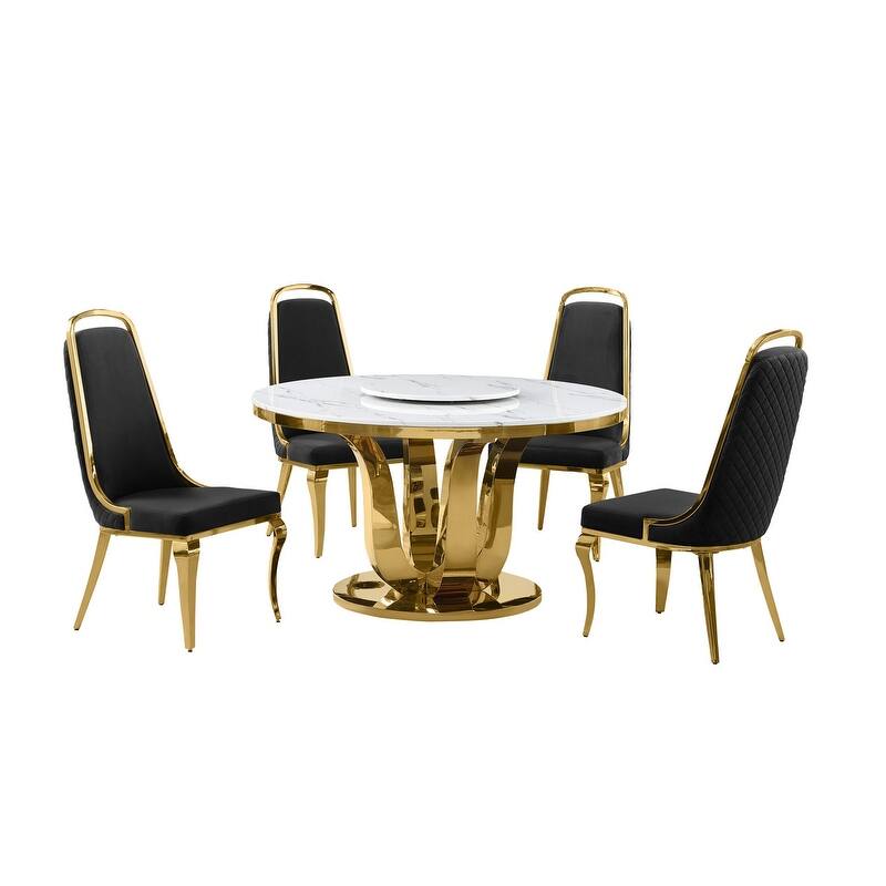 Best Quality Furniture D325-SC314-7 5 Piece Round Dining Set