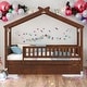 preview thumbnail 1 of 10, Twin Size Wooden House Bed Platform Bed With Twin Size Trundle,Solid Construction For Bedroom