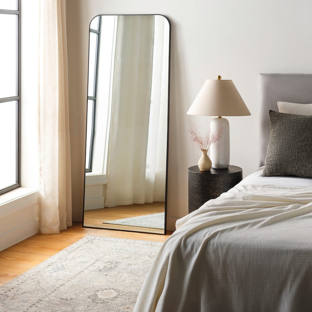 Livabliss Aranya Modern Aluminum Full Length Squared Arch Mirror - 28"H x 67"W x 1.1"D