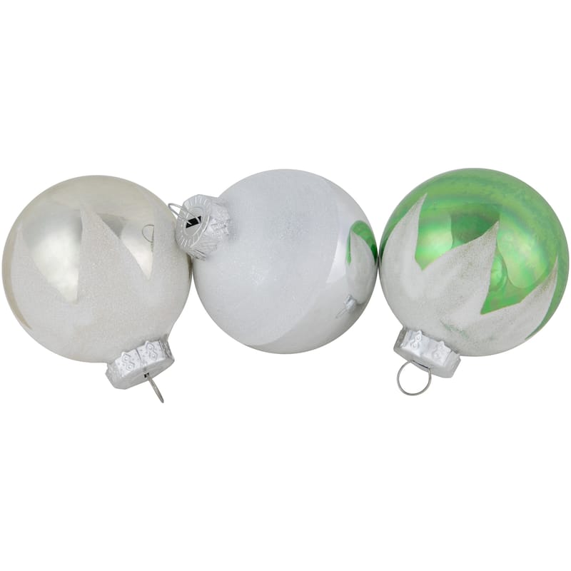 12ct Multi Color Vintage Design Glass Ball Christmas Ornaments 2.25"