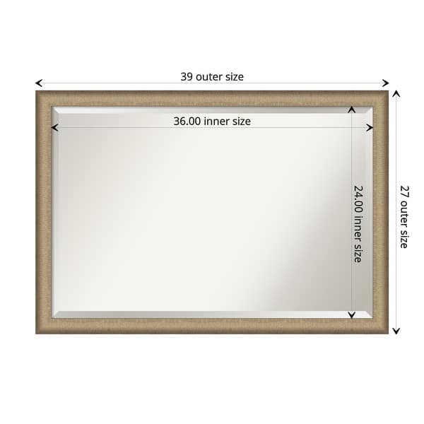 dimension image slide 2 of 18, Beveled Bathroom Wall Mirror - Elegant Frame