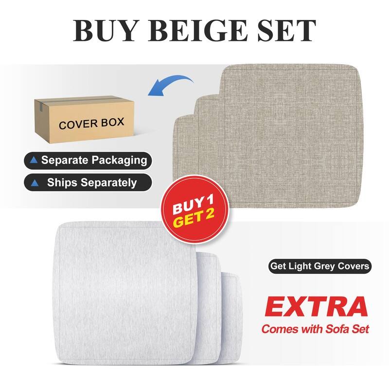 9-Piece Modern Aluminum Outdoor Furniture Set With Fire Pit Table Propane/Gas 60,000 BTU, Extra Large Aluminum Patio Sectional