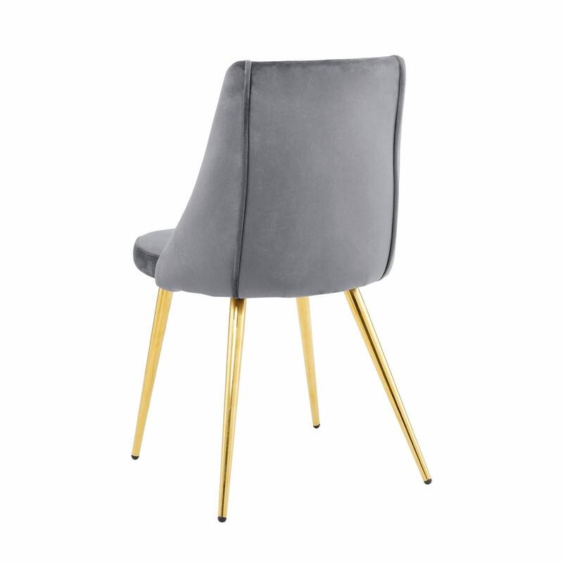 Modern Light Luxury Dining Chairs with Metal Legs-Set of 4