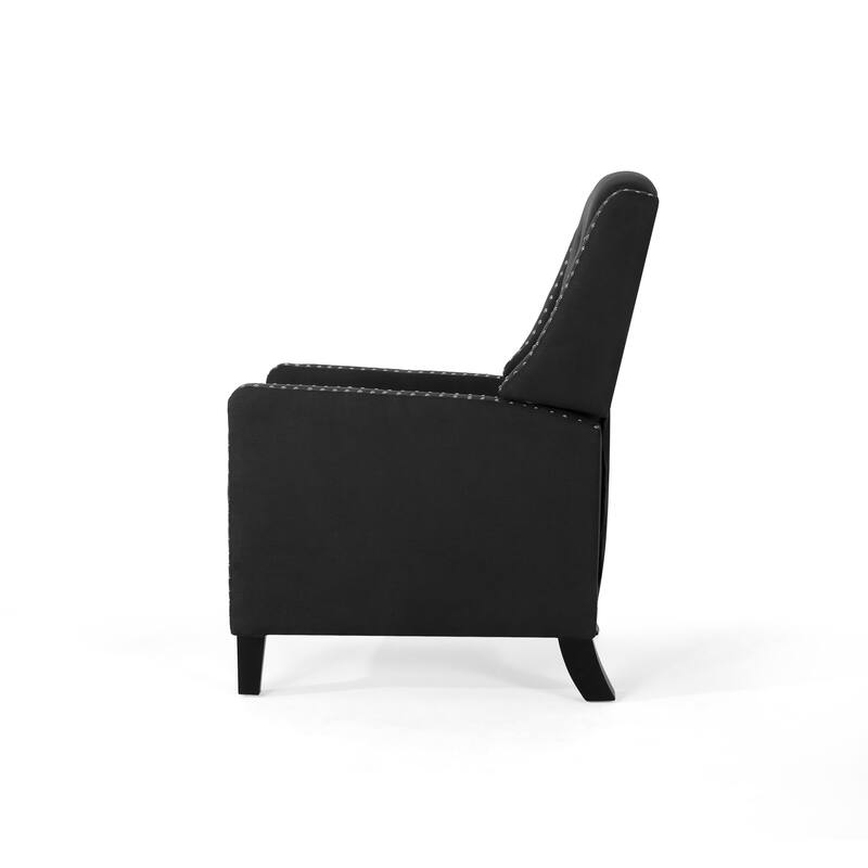 Pushback Recliner Chair, Fabric Armchair Push Back Recliner with Rivet Trim, Mid Century Tufting Accent Chair for Living Room