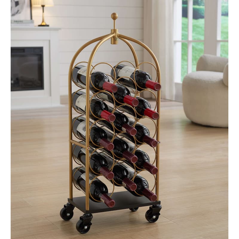 Freestanding Luggage Cart Wine Rack, Wine Bottle Holders