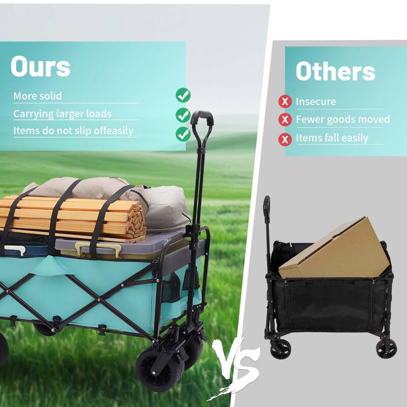 3.1 cu ft. Steel Foldable Wagon Cart