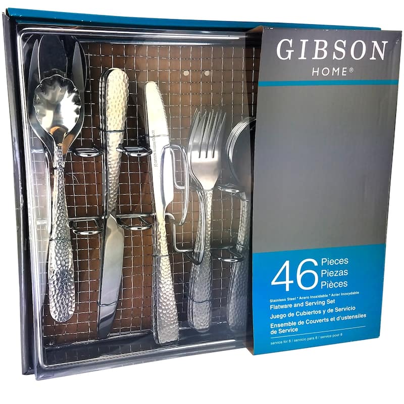 Mosaic 46 Piece Stainless Steel Service For 8 Silverware Set with Organizer Tray