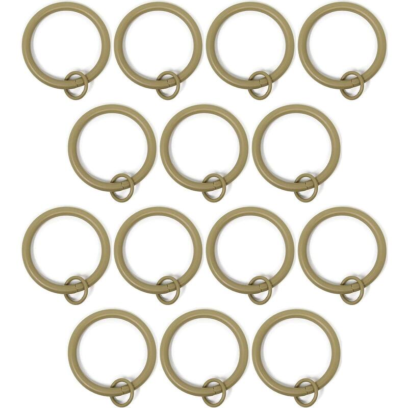 Set of 14 Solid Metal Window Drapery Curtain Panel Ring with Eyelet, 1.5" Inner Diameter, Fits Up to 1.25" Rod - Cottage - Cappuccino Finish