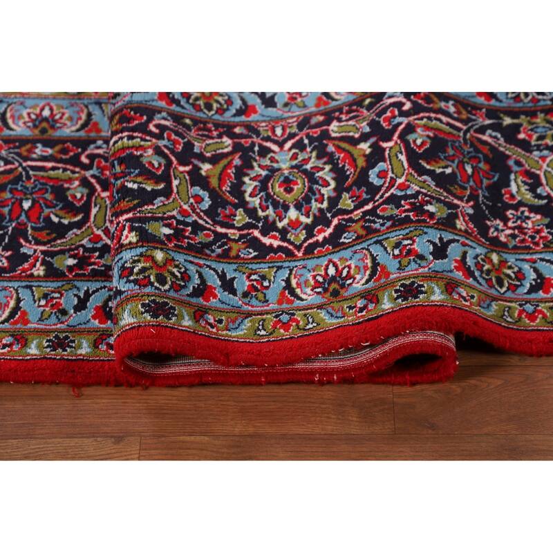 Traditional Floral Kashan Turkish Rug Medallion Machine-Made Carpet - 9'7" x 13'3"