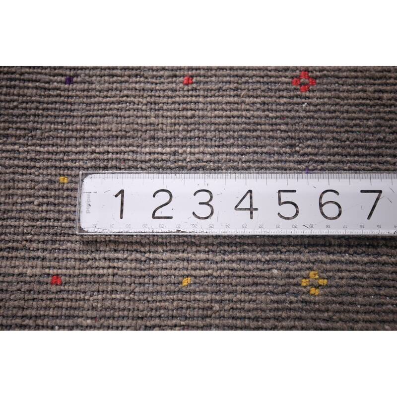 Gabbeh Indian Area Rug Handmade Brown Wool Carpet - 8'2"x 9'9"