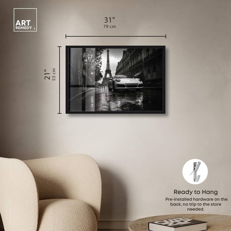 Driving in the Rain Paris Shadowbox by Art Remedy