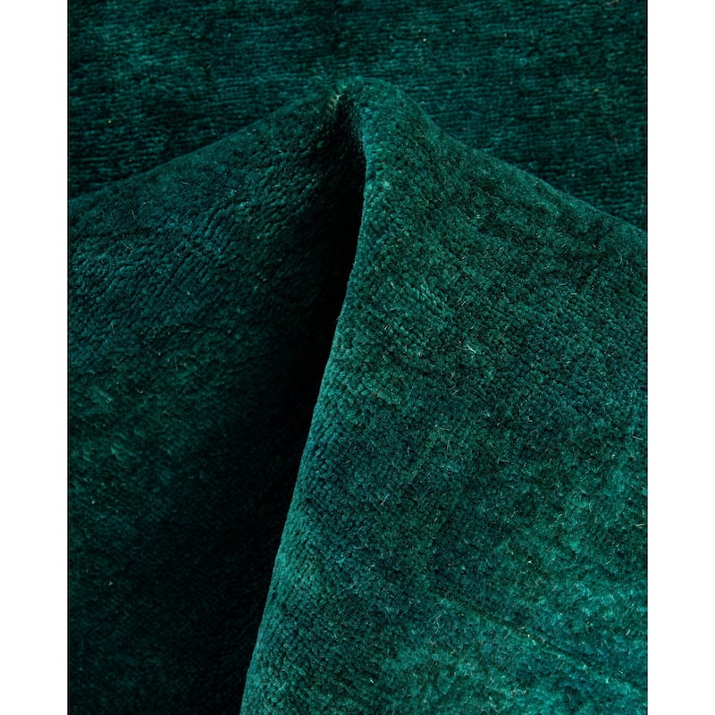 Overdyed One-of-a-Kind Hand-Knotted Area Rug - Green - 4' 2" x 5' 9"