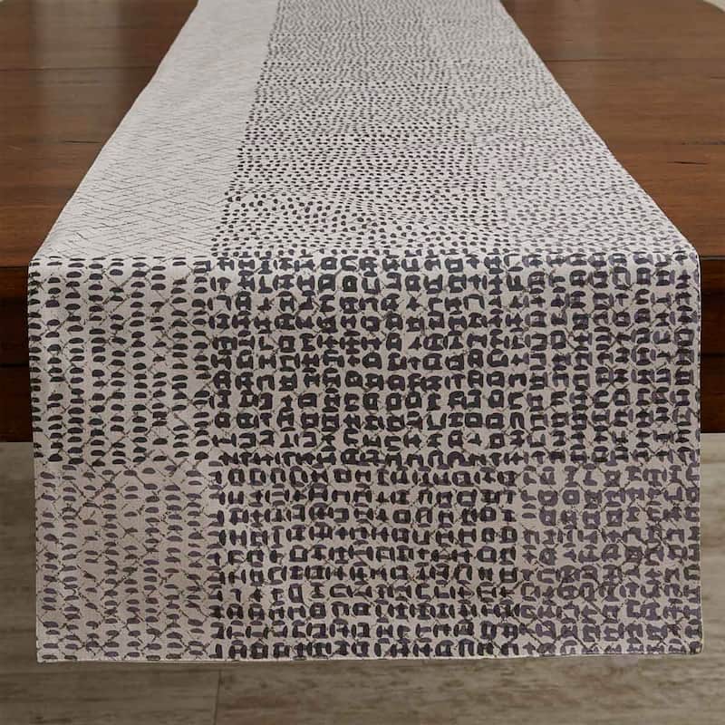 Split P Criss Cross Slate Gray Table Runner 72"L - 15" x 72"