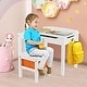 preview thumbnail 16 of 35, Multifunctional Kids Table and Chairs with Storage Space - 23" x 16" x 21.5"(L x W x H)