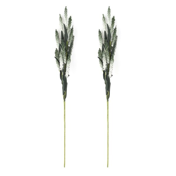 Home Wedding Foam Lavender Shaped Desktop Decor Artificial Flower Green 2 Pcs