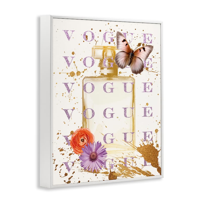 Stupell Butterfly & Floral Perfume Framed Giclee Art Design By Susan Arnot