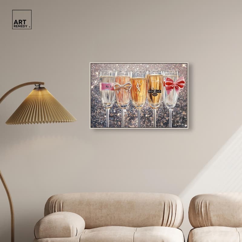 Champagne Glasses Glitz Canvas by Art Remedy