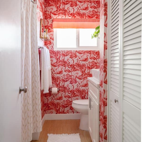 Shop Flamingo Cheeky Pink Peel And Stick Wallpaper Overstock