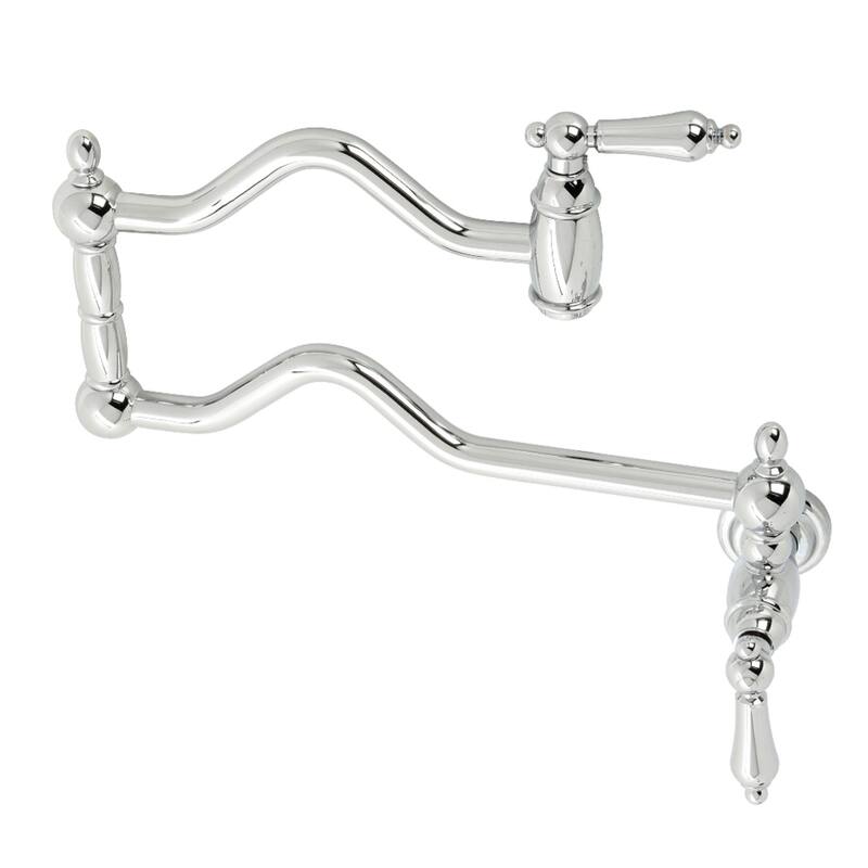 Heritage Wall Mount Pot Filler Kitchen Faucet - Polished Chrome