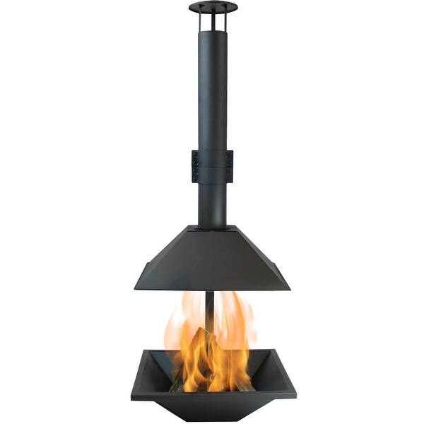 Shop Sunnydaze Black Steel Outdoor Wood Burning Modern Backyard