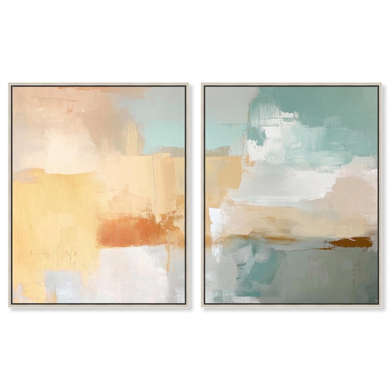Muted Melody II Canvas Set of 2 by Art Remedy - 20" x 24" - Silver