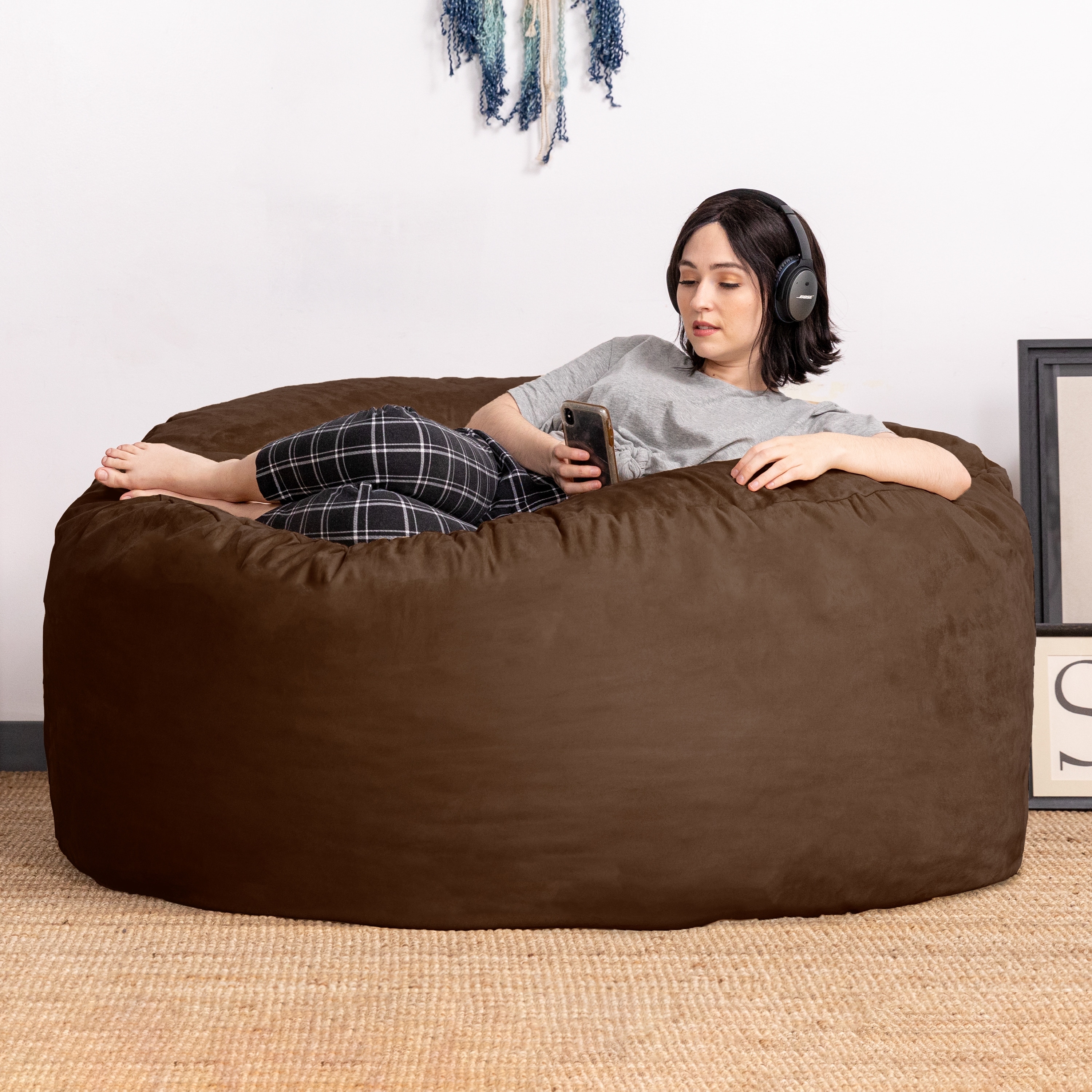 Jaxx Large Sac Bean Bag Lounger 10846 10847 Color MicroSuede Charcoal for sale online eBay