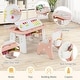 preview thumbnail 3 of 5, Toddler Table & Chair Set w/Erasable Magnetic Drawing Board Pink