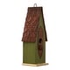 preview thumbnail 25 of 32, Glitzhome 13"H Retro Wooden Distressed Garden Birdhouse - 4.5"L x 4.25"W x 13.25"H