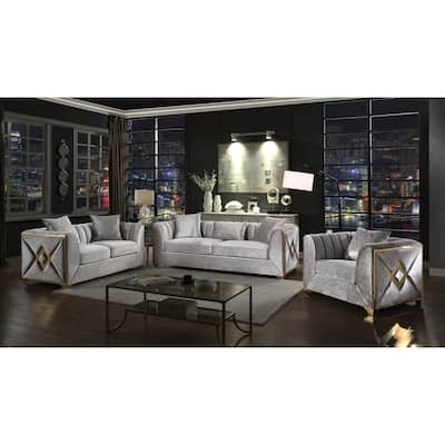 Velencia Contemporary Style 2PC/3PC Living Room Sets Made with Wood