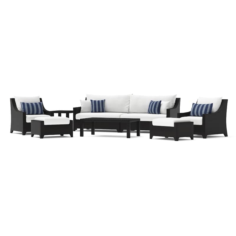 Deco 8 Piece Aluminum Outdoor Patio Sofa & Club Chair Set