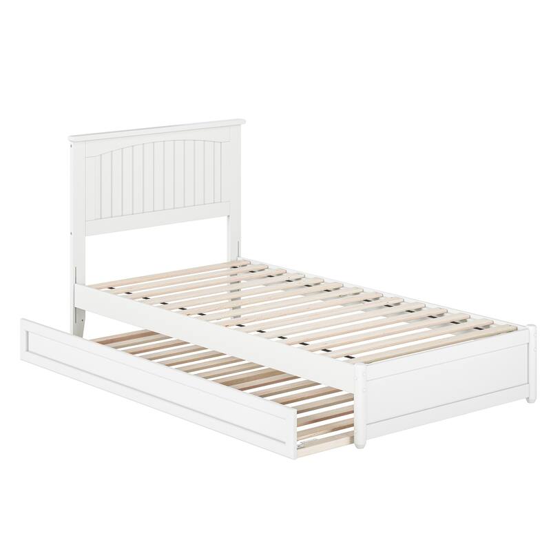 Malta Platform Bed with Panel Footboard and Twin XL Trundle