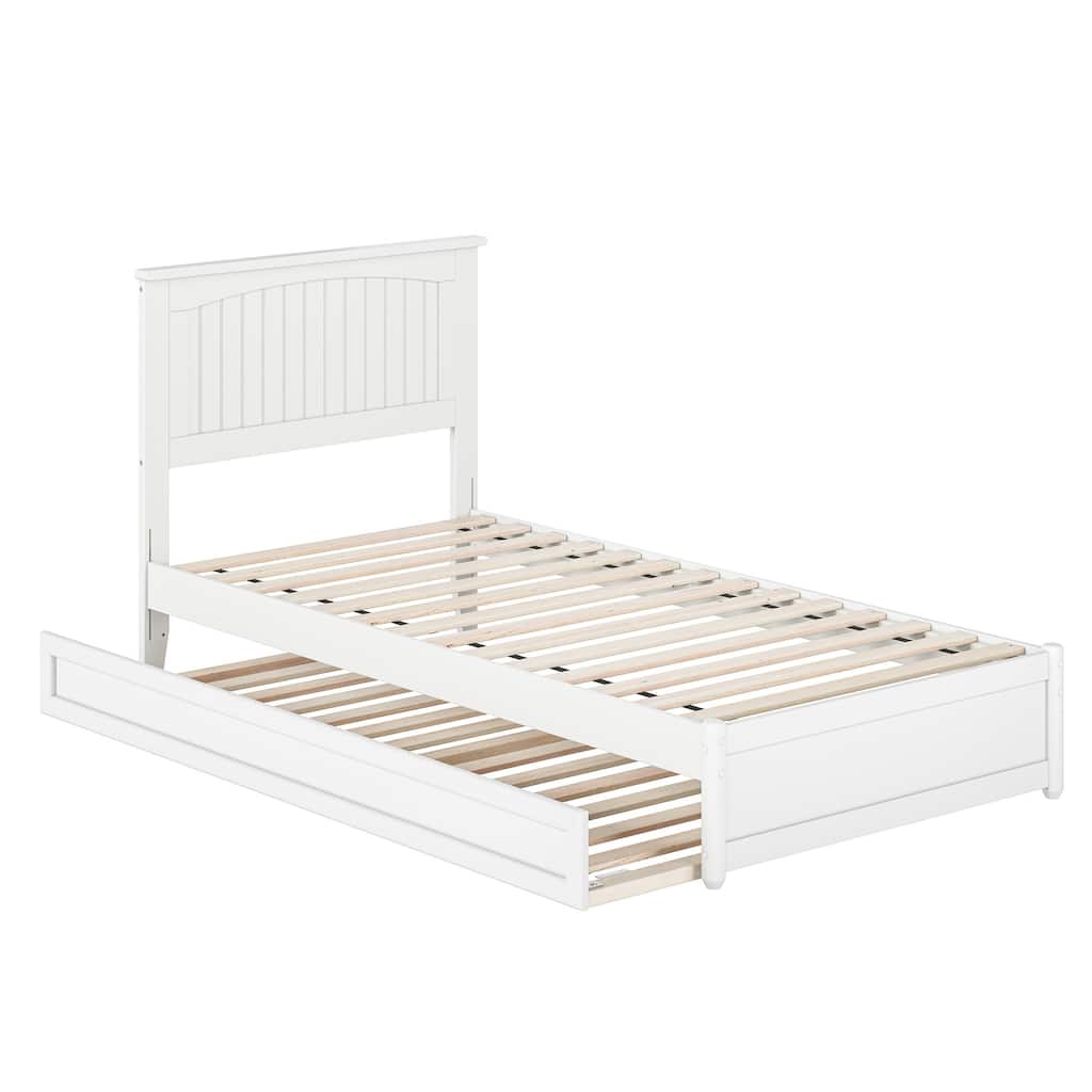 Malta Platform Bed with Panel Footboard and Twin XL Trundle