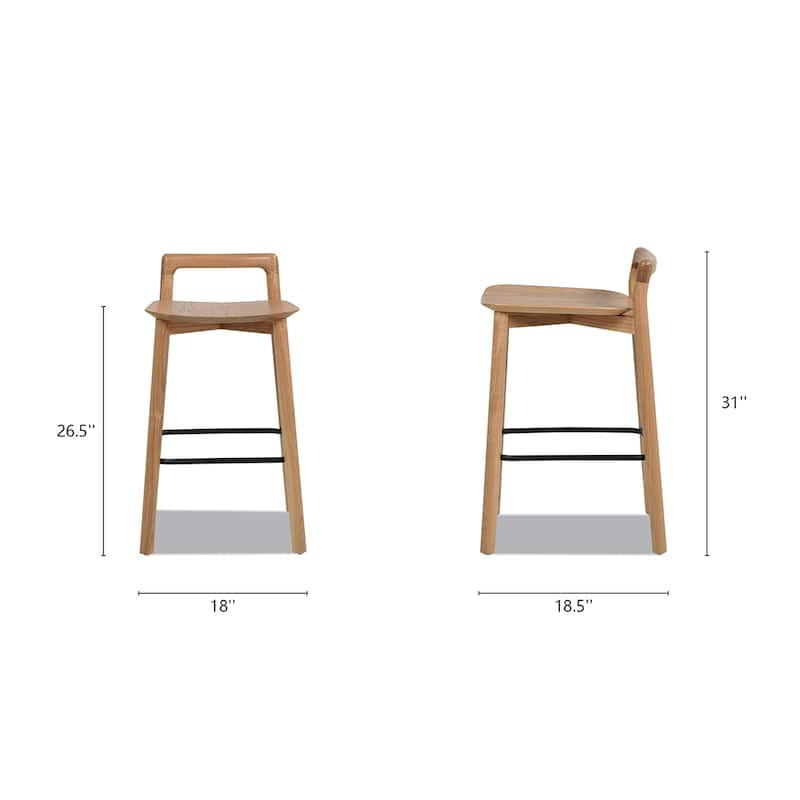 Sven 26.5" Minimalist Low Back Counter Stool