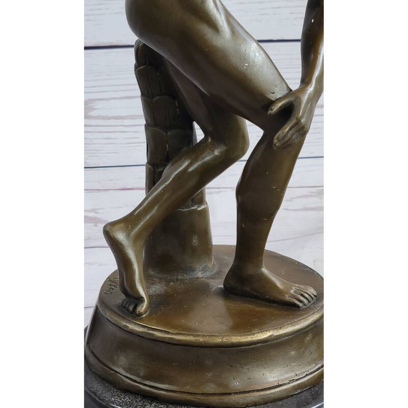 Vintage Grand Tour Bronze Sculpture Of Discus Thrower Discobolos Myron Lost Wax