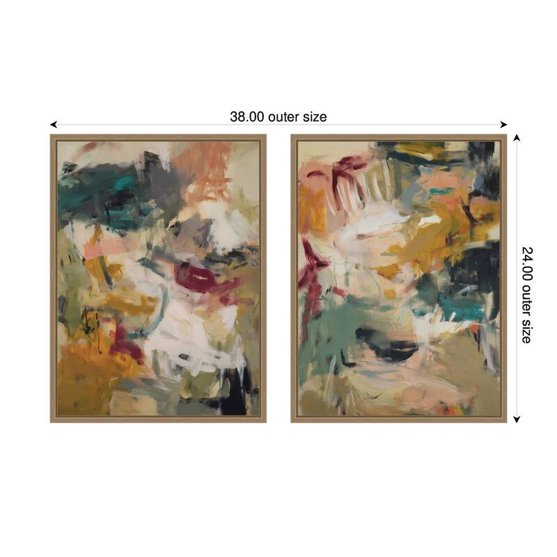 Kate and Laurel Painted Storm No. 1 & No. 2 2 Piece Framed Canvas Wall Art Set by Amy Lighthall