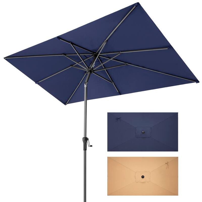 Crestlive Products 9 x 5 FT Patio Outdoor Rectangular Market Umbrella
