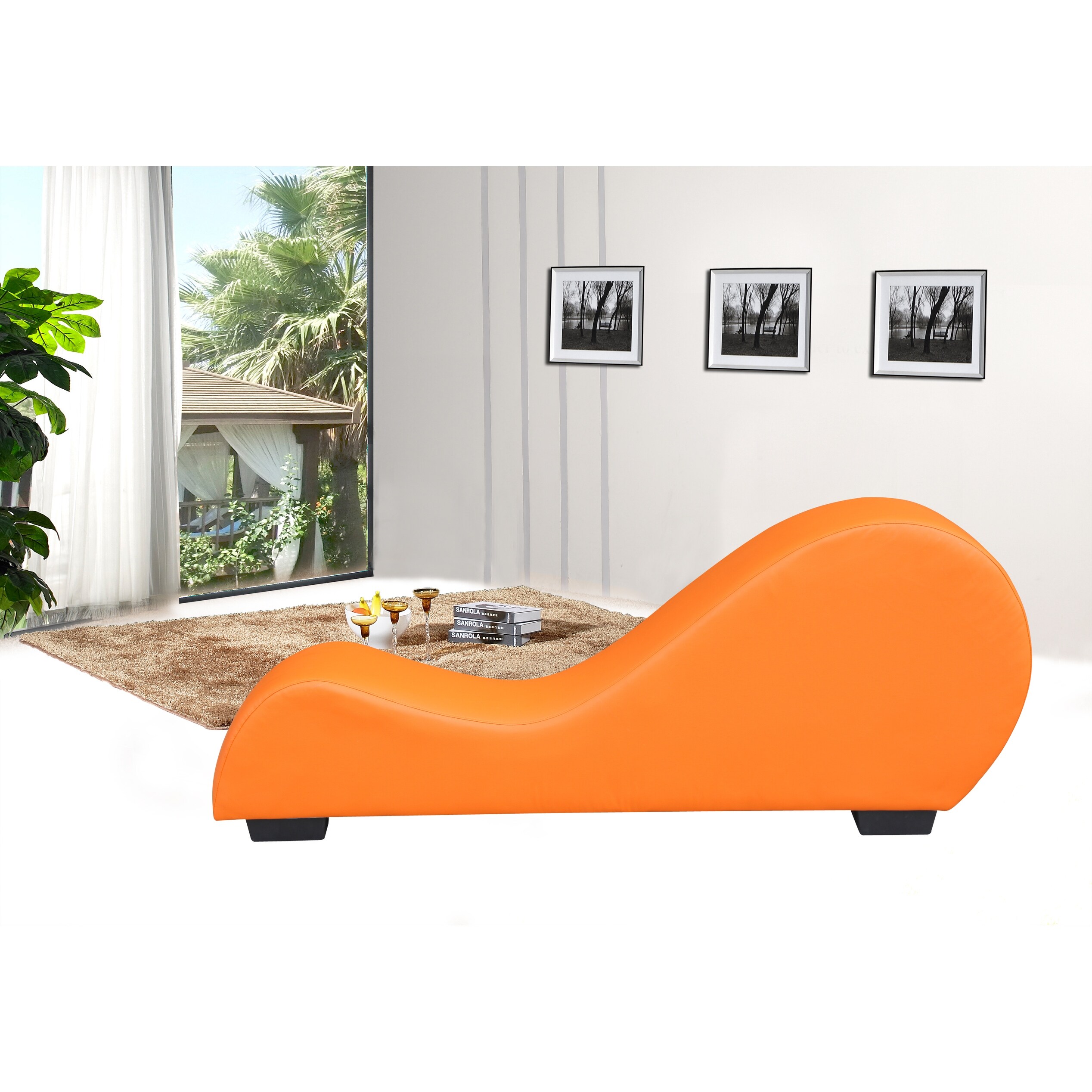 Oliver James Soulages Faux Leather Yoga Chair Stretch Chaise Bed Bath Beyond 33834833