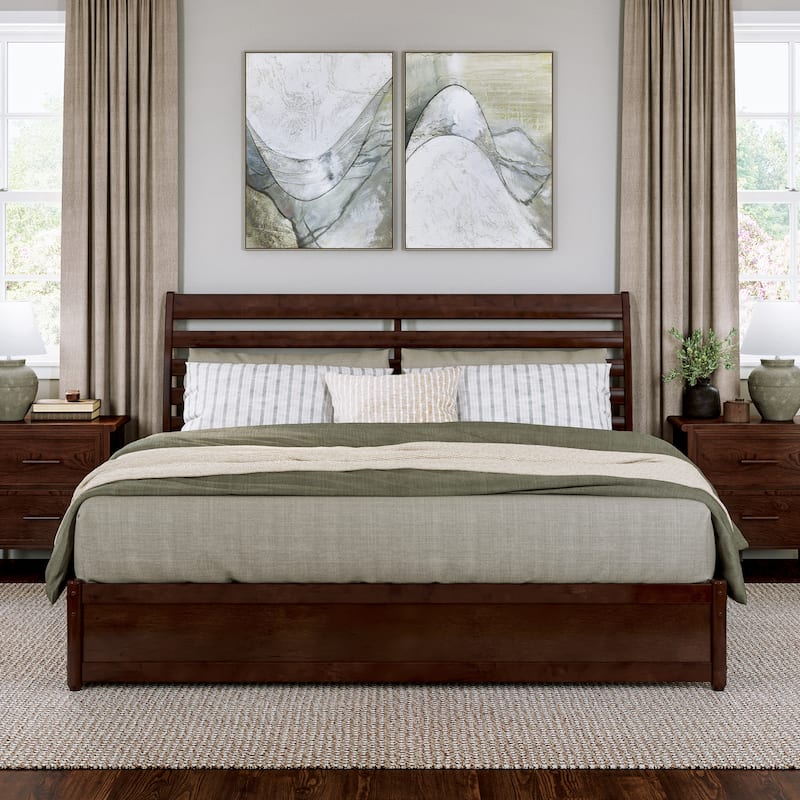 Emelie Platform Bed with Panel Footboard and Storage Drawers