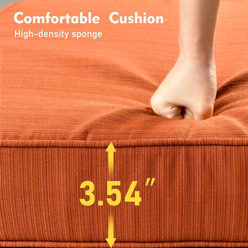 XIZZI Patio Wicker Ottoman with Cushion Outdoor Footrest