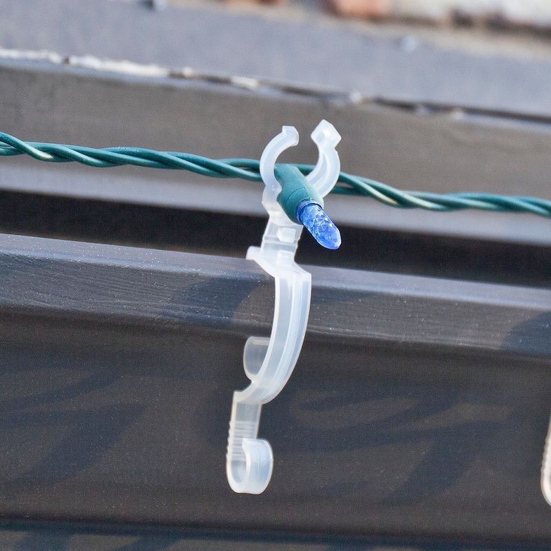Set of 75 Clear Max Pro Anywhere Christmas Light Clips - 4"