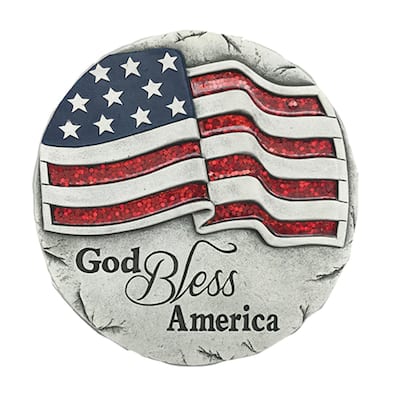 10" Cement God Bless America Stepping Stone