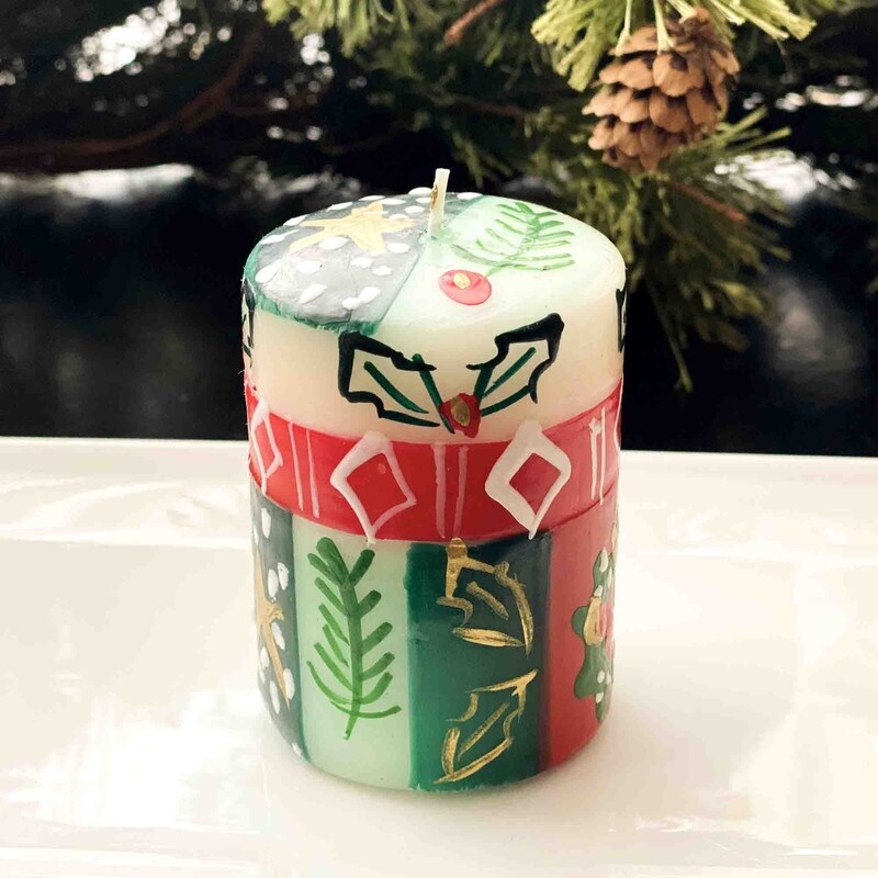 Shop Christmas Handmade Votive Candles With Ukhisimui Design Set Of 3 South Africa Overstock 9058096