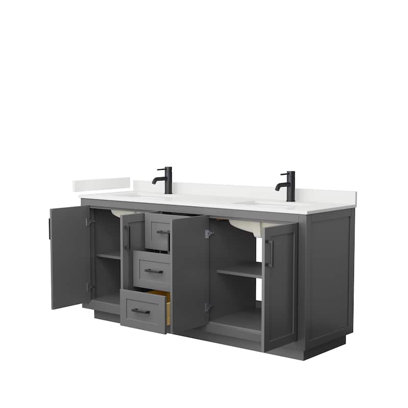 Miranda 72-inch Double Vanity, Quartz Top