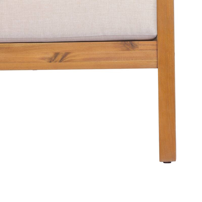 Christopher Knight Home Kaelis Acacia Wood 5-Piece Outdoor Patio Furniture Set with Cushion